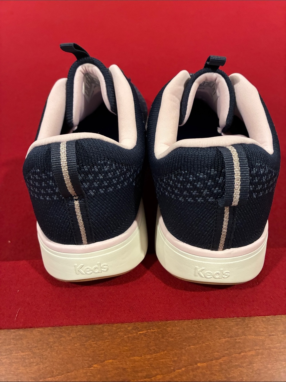 Keds Navy and White Knit Slip-On Sneakers - Women's - Picture 3 of 7